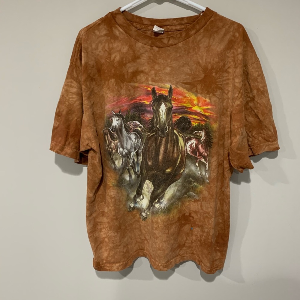 Vintage Running Horses Shirt Size L
